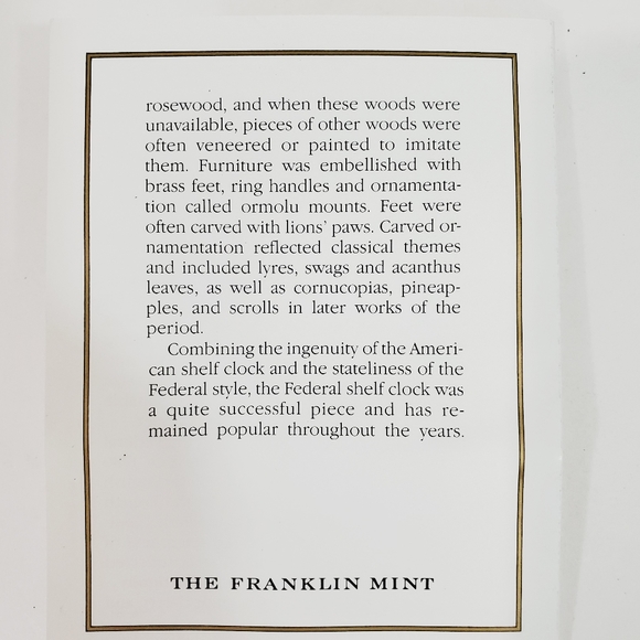 Franklin Mint Collector's Treasury Federal Clock - Picture 12 of 12